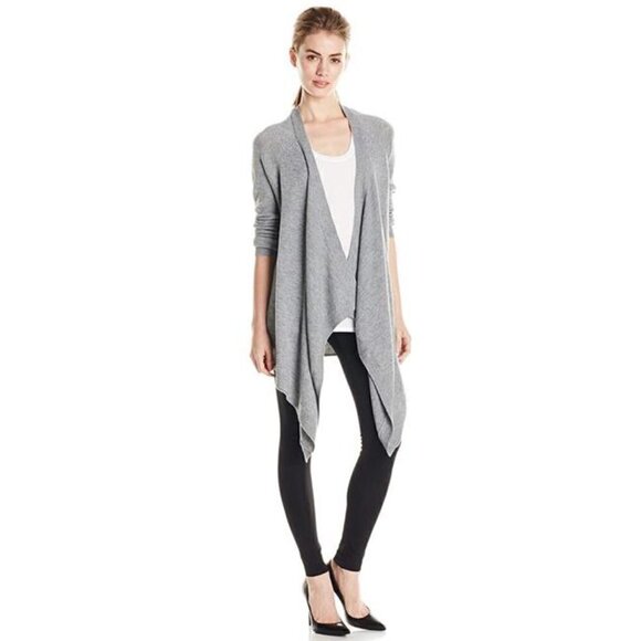 BCBGMaxAzria Sweaters - BCBGMaxazria Gray Waterfall Front Cardigan Sweater S